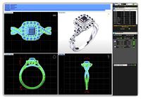 Twisted Squircle Shpaed Halo Ring With Diamonds | 3D