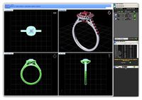 Squircle Shpaed Halo Ring With Gemstones 6 | 3D