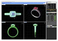 Squircle Shpaed Halo Ring With Gemstones 4 | 3D