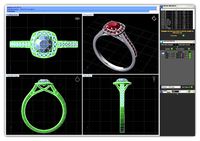 Squircle Shpaed Halo Ring With Gemstones 3 | 3D