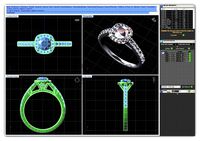 Squircle Shpaed Halo Ring With Diamonds 18 | 3D