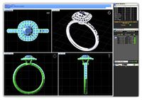 Squircle Shpaed Halo Ring With Diamonds 6 | 3D