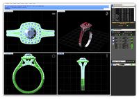 Squircle Halo Ring With Gemstones 1 | 3D