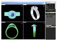 Squircle Halo Couple Rings With Diamonds | 3D