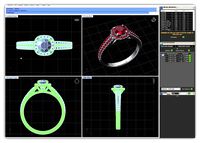 Squircle Shape Halo Side Stone Ring | 3D