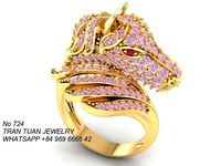 724 Diamond Horse Ring | 3D