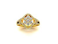 Squircle Shaped Gold Ring With Diamonds 2 | 3D