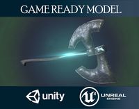 Runic axe lowpoly Unity Unreal Engine