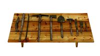Rusty weapons and tools set
