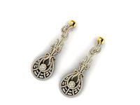 Drop Shaped Drop Earrings With Diamonds 7 | 3D