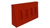 low-poly plastic roadblock