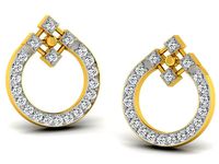Drop Shaped Drop Earrings With Diamonds 3 | 3D