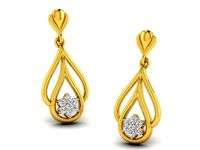 Drop Shaped Drop Earrings With Diamonds 1 | 3D