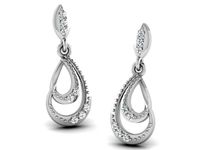 Drop Shape Drop Earrings With Diamonds 2 | 3D