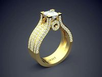 Luxurious Ring With Diamonds Gjart A-321 | 3D