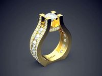 Ring With Diamonds Gjart A-335 | 3D