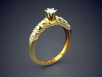 Ring With Diamonds A-367 | 3D