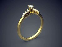 Ring With Diamonds Gjart A-371 | 3D