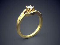 Ring With Diamonds Gjart A-449 | 3D