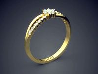 Flower-shaped Ring With Diamonds Gjart A-543 | 3D