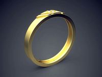 Engraved Ring With Diamond CRGR041 | 3D