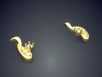 Hook Shaped Small Earrings P 1808 2 | 3D