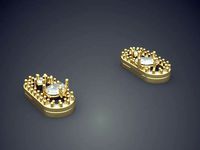Oval Shaped Earrings P 1826 2 | 3D