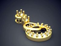 Pendant With Diamonds P-1834 | 3D