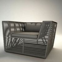 Stripes wood armchair 2 and 1 seats