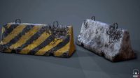 Roadblock Low Poly Prop With Lod