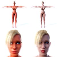 Woman T-Pose two colors