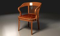 Antique wooden chair with sleeves barred backrest