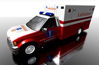 Red Ambulance Minibus For Games