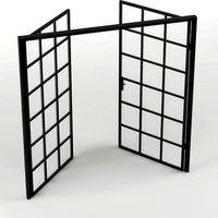 Double Glass Door  with rectangular  36 squares