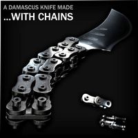 Damascus Knife made with Chains