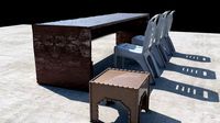 Classroom Plastic Chairs And Wornout Table