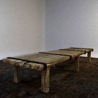 Rough Wooden Table 3D Model