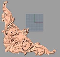 Door decorative flower 3D STL model used for CNC router E008