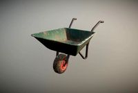 Low Poly Wheel Barrow Green Dirty