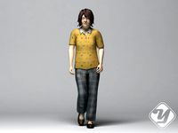 Elderly Woman 3D Rigged Model