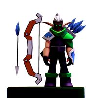 Handpaint Cartoon Archer Warrior MMO rpg Character