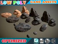 Low poly Realistic Rock Pack 001