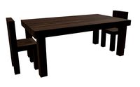 Low-Poly Table with Chairs