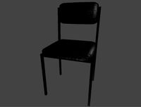 Metal chair with leather seat