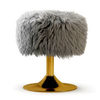 White Faux Fur Stool