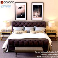 Burton eloise tufted sleigh bed