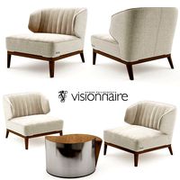 Blondie armchair with Cyborg large table - Visionnaire