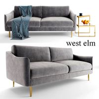 Sloane Sofa and Staggered plane side table by West Elm