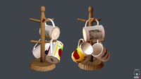 Tea Cups and Holder