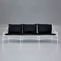 Breton White Metal Sofa